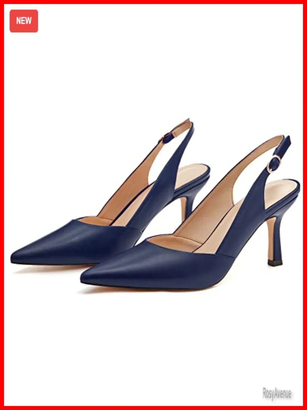 Faux Leather Slingback Kitten Heels Closed Toe Wedding Pumps
